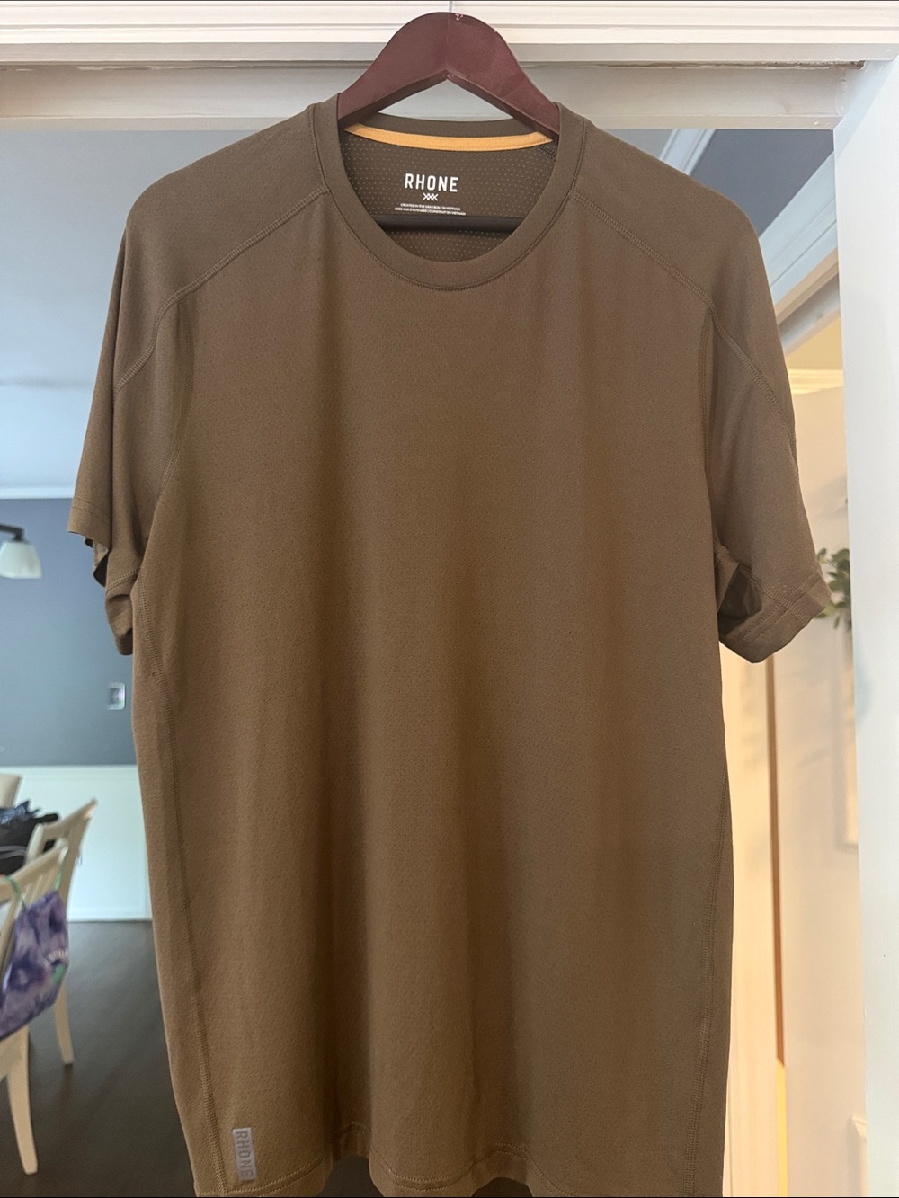 RHONE Men’s Invictus Olive Green Short Sleeve Training Athletic Tee